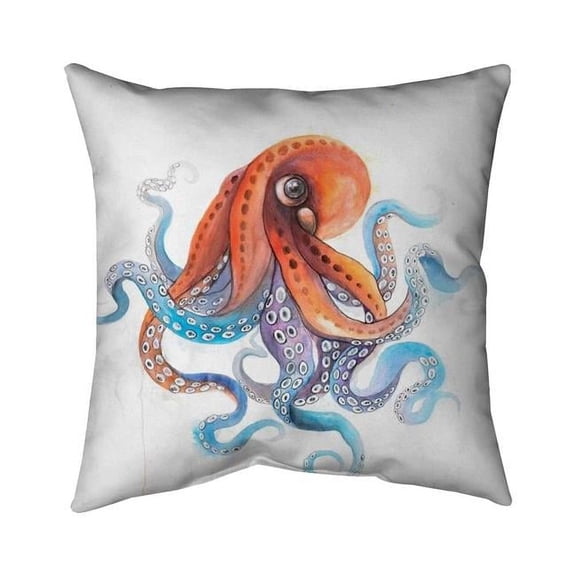 Begin Home Decor 5541-2020-AN342 20 x 20 in. Funny Colorful Octopus-Double Sided Print Indoor Pillow