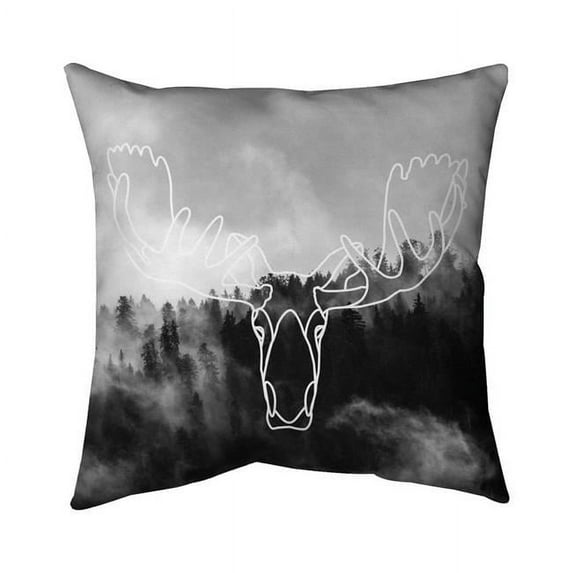 Begin Home Decor 5541-2020-AN456 20 x 20 in. Minimalist Moose Head-Double Sided Print Indoor Pillow