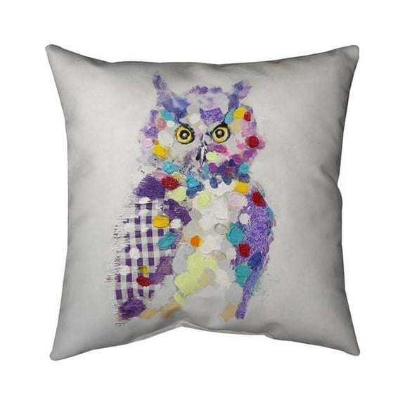 Begin Home Decor 5541-2020-AN46 20 x 20 in. Textured Abstract Owl-Double Sided Print Indoor Pillow