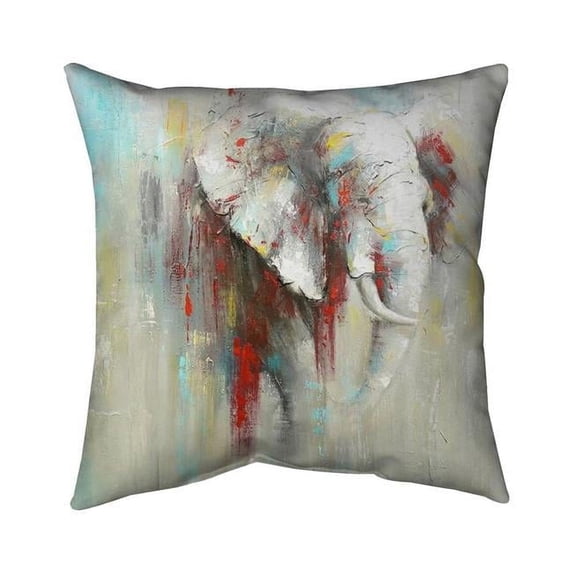 Begin Home Decor 5541-2020-AN49 20 x 20 in. Abstract Elephant with Paint Splash-Double Sided Print Indoor Pillow