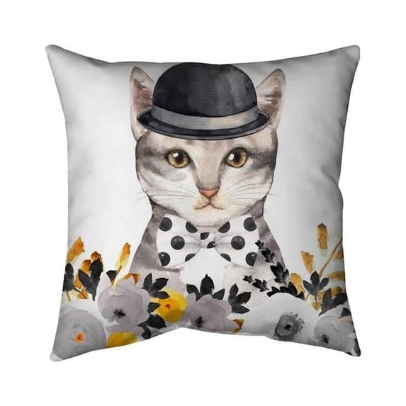 Begin Home Decor 5541-2020-CH4-1 20 x 20 in. Chic Cat-Double Sided Print Indoor Pillow