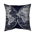 thumbnail image 1 of Begin Home Decor 5541-2020-CI104 20 x 20 in. World Map Blue Print-Double Sided Print Indoor Pillow, 1 of 1