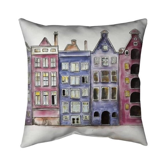 Begin Home Decor 5541-2020-CI262 20 x 20 in. Old Historic Houses Amsterdam-Double Sided Print Indoor Pillow
