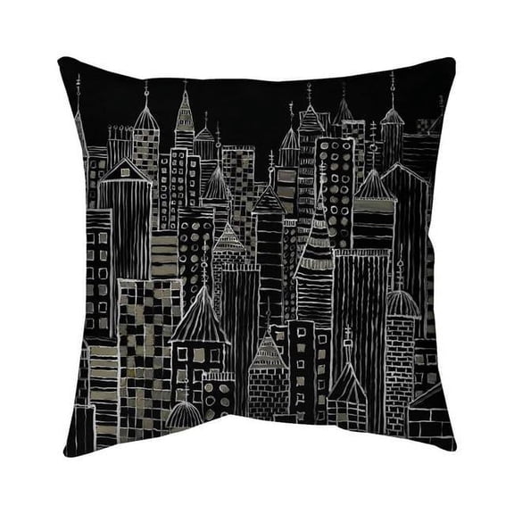 Begin Home Decor 5541-2020-CI318-1 20 x 20 in. Illustrative City Towers-Double Sided Print Indoor Pillow