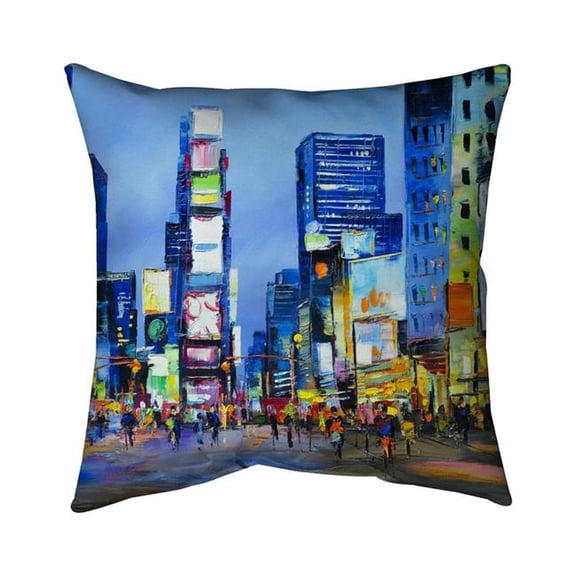 Begin Home Decor 5541-2020-CI34 20 x 20 in. Cityscape In Times Square-Double Sided Print Indoor Pillow