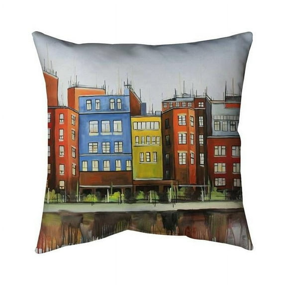 Begin Home Decor 5541-2020-CI352 20 x 20 in. Boston Colorful Buildings-Double Sided Print Indoor Pillow