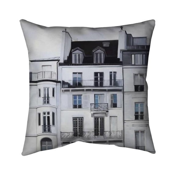 Begin Home Decor 5541-2020-CI367 20 x 20 in. Buildings Along The Seine River-Double Sided Print Indoor Pillow