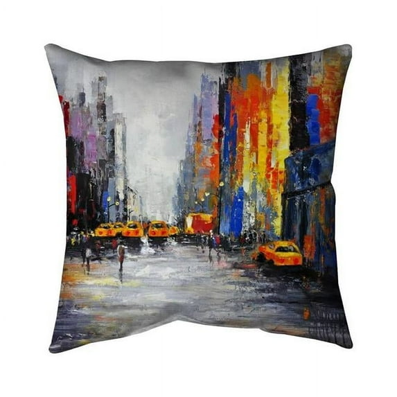 Begin Home Decor 5541-2020-CI58 20 x 20 in. Color Spotted Street with Taxis-Double Sided Print Indoor Pillow