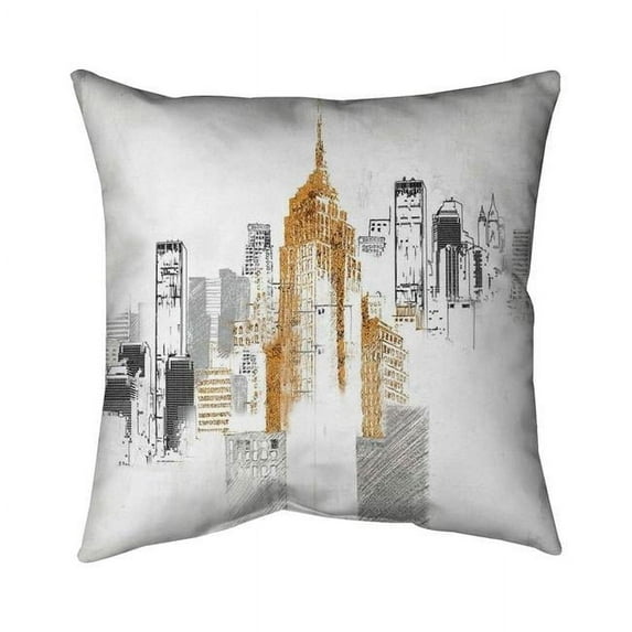 Begin Home Decor 5541-2020-CI99 20 x 20 in. Blurry Sketch Style Cityscape-Double Sided Print Indoor Pillow