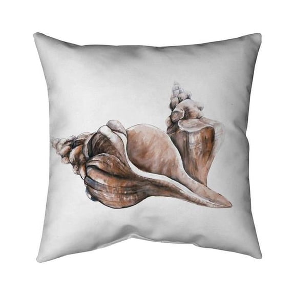 Begin Home Decor 5541-2020-CO128-2 20 x 20 in. Coral Horse Conch Seashells Neutral-Double Sided Print Indoor Pillow