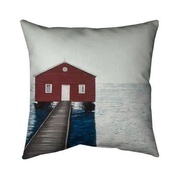 Begin Home Decor 5541-2020-CO153 20 x 20 in. Boathouse-Double Sided Print Indoor Pillow