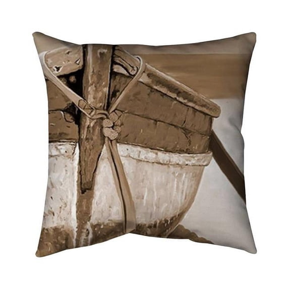 Begin Home Decor 5541-2020-CO81-1 20 x 20 in. Tied Up Rowing Boat-Double Sided Print Indoor Pillow