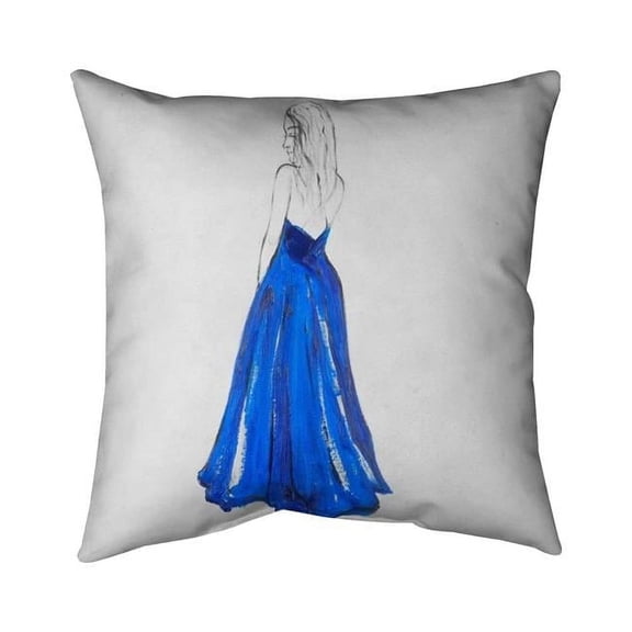 Begin Home Decor 5541-2020-FA23 20 x 20 in. Lady In Blue-Double Sided Print Indoor Pillow