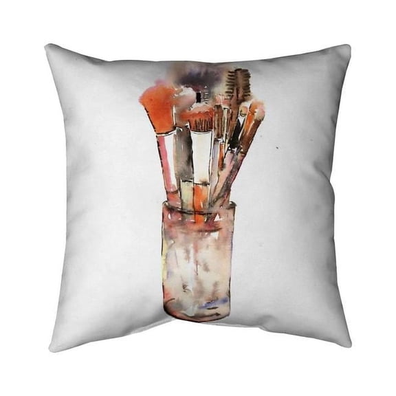 Begin Home Decor 5541-2020-FA36 20 x 20 in. Set of Make-Up Brushes-Double Sided Print Indoor Pillow