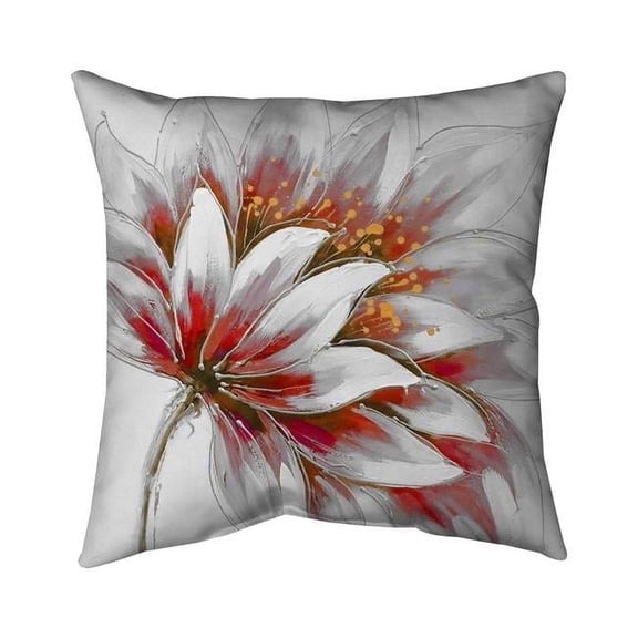 Begin Home Decor 5541-2020-FL165 20 x 20 in. Red Flower with Gold Center-Double Sided Print Indoor Pillow