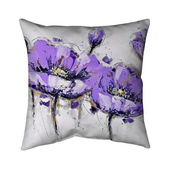 Begin Home Decor 5541-2020-FL22 20 x 20 in. Abstract Purple Flowers-Double Sided Print Indoor Pillow
