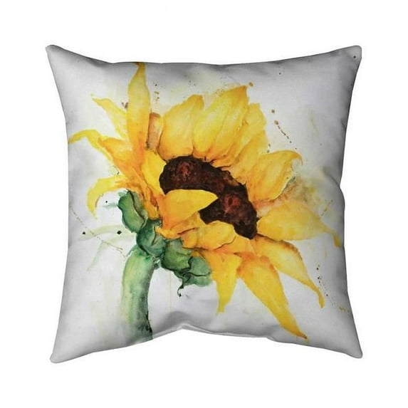 Begin Home Decor 5541-2020-FL239 20 x 20 in. Watercolor Sunflower with Paint Splash-Double Sided Print Indoor Pillow