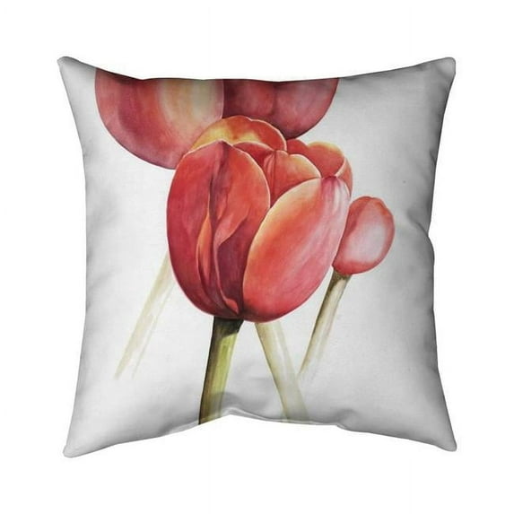 Begin Home Decor 5541-2020-FL248 20 x 20 in. Blossoming Tulips Closeup-Double Sided Print Indoor Pillow