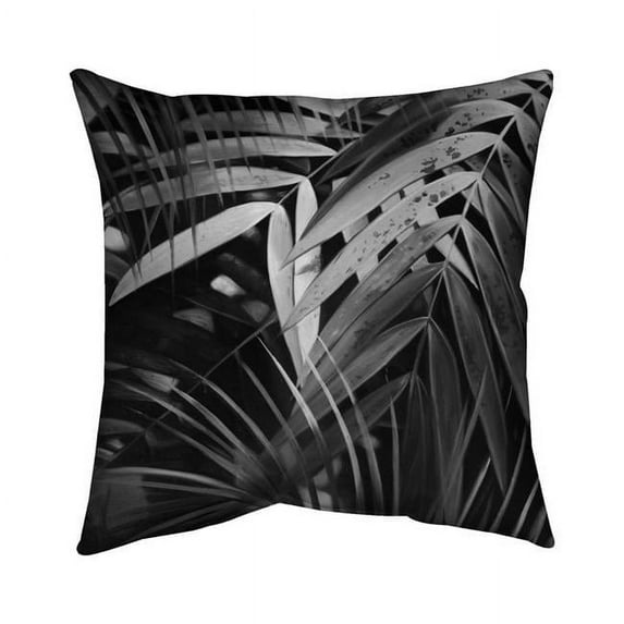 Begin Home Decor 5541-2020-FL291 20 x 20 in. Monochrome Tropicals Leaves-Double Sided Print Indoor Pillow