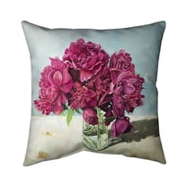 Begin Home Decor 5541-2020-FL372 20 x 20 in. Fuchsia Peony-Double Sided Print Indoor Pillow