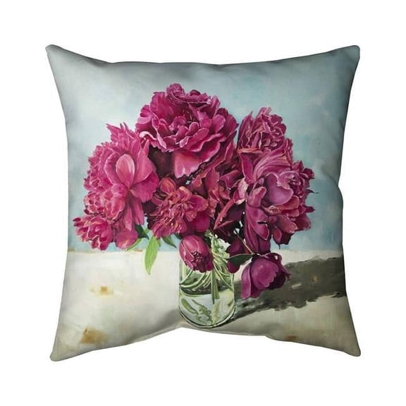 Begin Home Decor 5541-2020-FL372 20 x 20 in. Fuchsia Peony-Double Sided Print Indoor Pillow