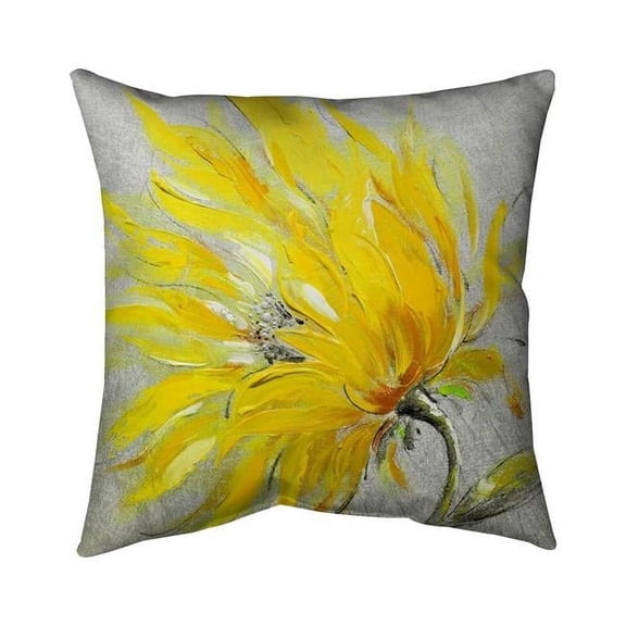 Begin Home Decor 5541-2020-FL70 20 x 20 in. Yellow Flower-Double Sided Print Indoor Pillow