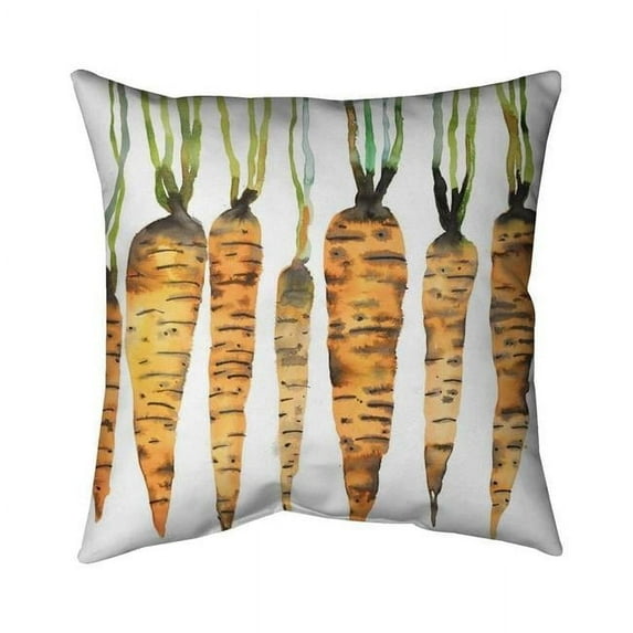 Begin Home Decor 5541-2020-GA106 20 x 20 in. Watercolor Carrots-Double Sided Print Indoor Pillow