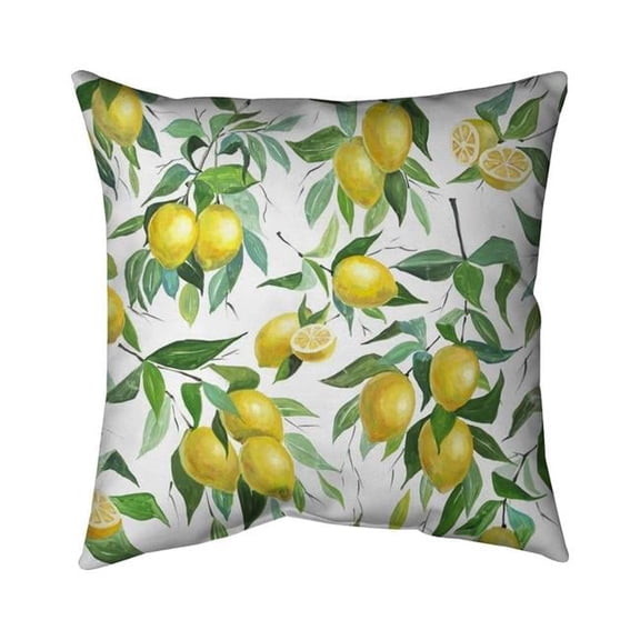 Begin Home Decor 5541-2020-GA119 20 x 20 in. Lemon Pattern-Double Sided Print Indoor Pillow