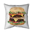 thumbnail image 1 of Begin Home Decor 5541-2020-GA79 20 x 20 in. Watercolor All Dressed Double Cheeseburger-Double Sided Print Indoor Pillow, 1 of 1