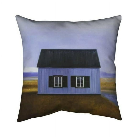 Begin Home Decor 5541-2020-LA177 20 x 20 in. Blue Barn-Double Sided Print Indoor Pillow