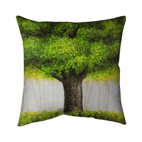 Begin Home Decor 5541-2020-LA84 20 x 20 in. Big Green Tree-Double Sided Print Indoor Pillow