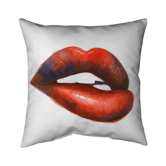 Begin Home Decor 5541-2020-MI64 20 x 20 in. Beautiful Red Mouth-Double Sided Print Indoor Pillow