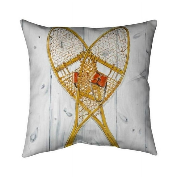 Begin Home Decor 5541-2020-SP38 20 x 20 in. Vintage Wood Snowshoes-Double Sided Print Indoor Pillow