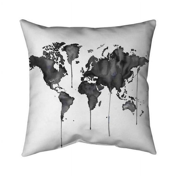 Begin Home Decor 5541-2020-TV12 20 x 20 in. Watercolor World Map-Double Sided Print Indoor Pillow