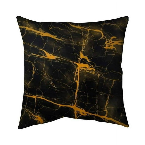 Begin Home Decor 5541-2626-AB55 26 x 26 in. Black & Gold Marble Texture-Double Sided Print Indoor Pillow