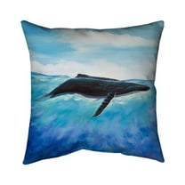 Begin Home Decor 5541-2626-AN198 26 x 26 in. Blue Whale-Double Sided Print Indoor Pillow