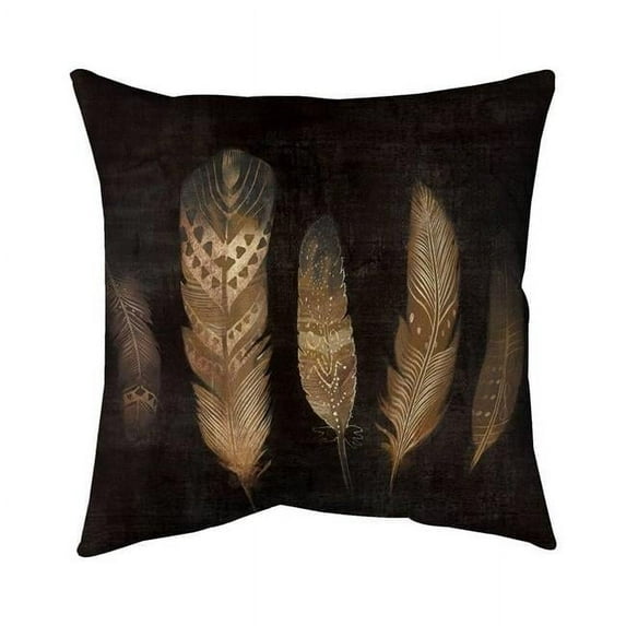 Begin Home Decor 5541-2626-AN236 26 x 26 in. Brown Featers-Double Sided Print Indoor Pillow