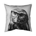 thumbnail image 1 of Begin Home Decor 5541-2626-AN294 26 x 26 in. Northern Saw-Whet Owl with Glasses-Double Sided Print Indoor Pillow, 1 of 1