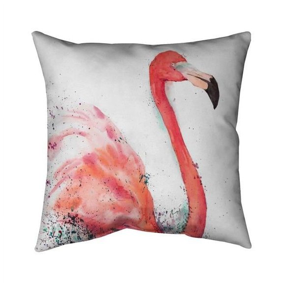 Begin Home Decor 5541-2626-AN356 26 x 26 in. Splashing Flamingo-Double Sided Print Indoor Pillow