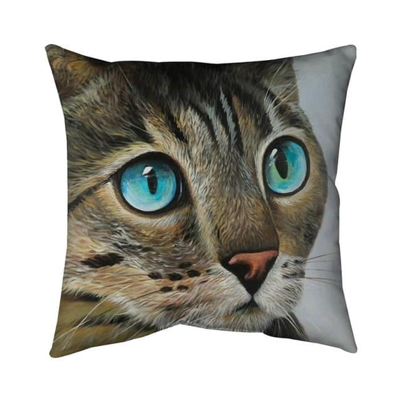 Begin Home Decor 5541-2626-AN364 26 x 26 in. Curious Cat Portrait-Double Sided Print Indoor Pillow