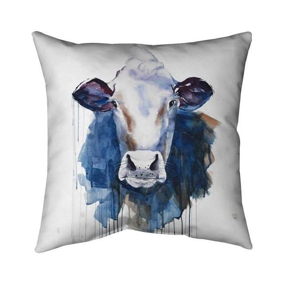 Begin Home Decor 5541-2626-AN370 26 x 26 in. Watercolor Cow-Double Sided Print Indoor Pillow
