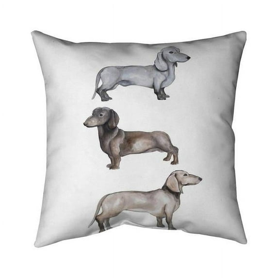 Begin Home Decor 5541-2626-AN408 26 x 26 in. Dachshund Dogs-Double Sided Print Indoor Pillow