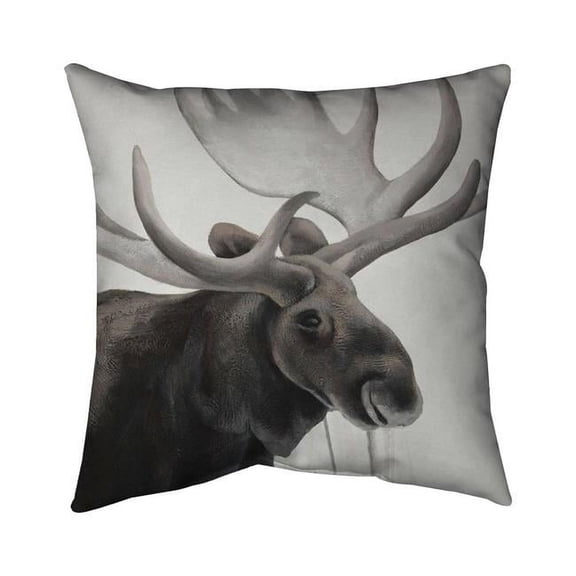 Begin Home Decor 5541-2626-AN439-2 26 x 26 in. Rustic Moose-Double Sided Print Indoor Pillow