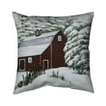 thumbnail image 1 of Begin Home Decor 5541-2626-AR15 26 x 26 in. Red Barn In Snow-Double Sided Print Indoor Pillow, 1 of 1
