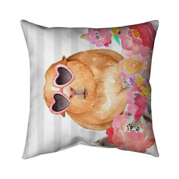 Begin Home Decor 5541-2626-CH6-1 26 x 26 in. Guinea Pig with Glasses-Double Sided Print Indoor Pillow