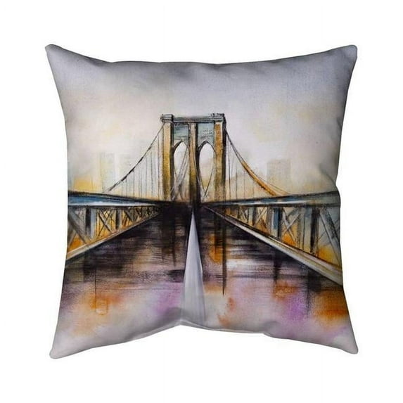 Begin Home Decor 5541-2626-CI211 26 x 26 in. Colorful Brooklyn Bridge-Double Sided Print Indoor Pillow