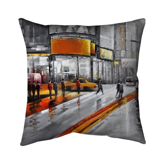Begin Home Decor 5541-2626-CI30 26 x 26 in. Circulation In Times Square-Double Sided Print Indoor Pillow