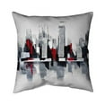 thumbnail image 1 of Begin Home Decor 5541-2626-CI55 26 x 26 in. Grey & Red Cityscape-Double Sided Print Indoor Pillow, 1 of 1