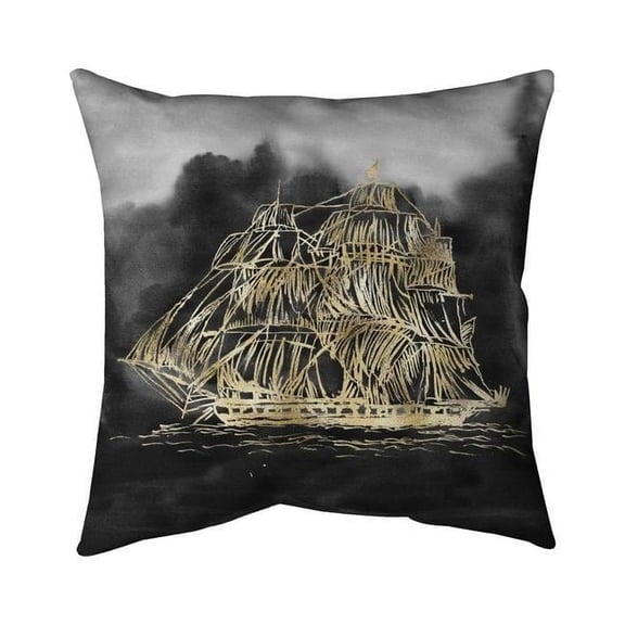 Begin Home Decor 5541-2626-CO98-1 26 x 26 in. Illustration of A Old Sailing Ship-Double Sided Print Indoor Pillow