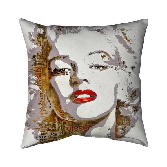 Begin Home Decor 5541-2626-FI2 26 x 26 in. Marilyn Monroe with Typography-Double Sided Print Indoor Pillow